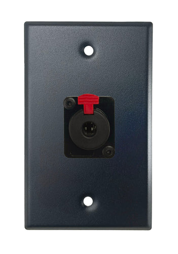Black PROCRAFT SPL-1X-BK-VAR 1 Gang Black Pro Audio Installation Wall Plate Loaded, Made in the USA