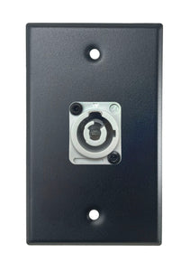 Black PROCRAFT SPL-1X-BK-VAR 1 Gang Black Pro Audio Installation Wall Plate Loaded, Made in the USA