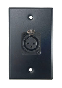 Black PROCRAFT SPL-1X-BK-VAR 1 Gang Black Pro Audio Installation Wall Plate Loaded, Made in the USA