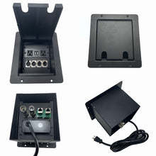 PROCRAFT MINI 2 HOLE LID FEED-THRU RECESSED Stage Pocket/Floor Box w/ 1) WIRED AC 1) XLRF 1 XLRM 2) RJ45