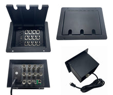PROCRAFT LARGE 3 HOLE LID FEED-THRU RECESSED Stage Pocket/Floor Box w/1) WIRED AC 10)XF 1)XM 1)RJ