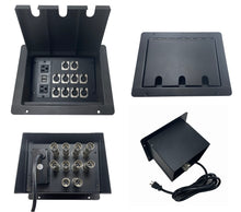 PROCRAFT LARGE 3 HOLE LID FEED-THRU RECESSED Stage Pocket/Floor Box w/ 1) WIRED AC 10) XLR FEMALE