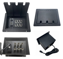 PROCRAFT LARGE 3 HOLE LID FEED-THRU RECESSED Stage Pocket/Floor Box w/ 1) WIRED AC 6) XF