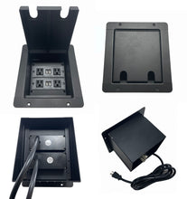 PROCRAFT MINI 2 HOLE LID FEED-THRU RECESSED Stage Pocket/Floor Box w/ 2) WIRED AC