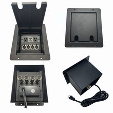PROCRAFT MINI 2 HOLE LID FEED-THRU RECESSED Stage Pocket/Floor Box w/ 1) WIRED AC 4) XLR FEMALE