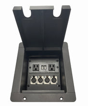 PROCRAFT MINI 2 HOLE LID FEED-THRU RECESSED Stage Pocket/Floor Box w/ 1) WIRED AC 4) XLR FEMALE