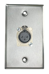 Stainless PROCRAFT SPL-1X-ST-VAR 1 Gang Stainless Pro Audio Installation Wall Plate Loaded, Made in the USA