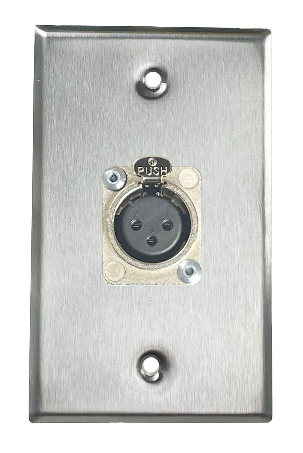 Stainless PROCRAFT SPL-1X-ST-VAR 1 Gang Stainless Pro Audio Installation Wall Plate Loaded, Made in the USA