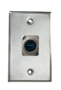 Stainless PROCRAFT SPL-1X-ST-VAR 1 Gang Stainless Pro Audio Installation Wall Plate Loaded, Made in the USA