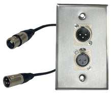 PROCRAFT Stainless Pro Audio Installation Wall Plate Loaded w/ Pigtail Pass thru Cable Made in the USA