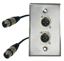PROCRAFT Stainless Pro Audio Installation Wall Plate Loaded w/ Pigtail Pass thru Cable Made in the USA