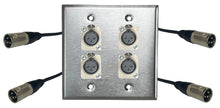 PROCRAFT Stainless Pro Audio Installation Wall Plate Loaded w/ Pigtail Pass thru Cable Made in the USA