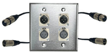 PROCRAFT Stainless Pro Audio Installation Wall Plate Loaded w/ Pigtail Pass thru Cable Made in the USA
