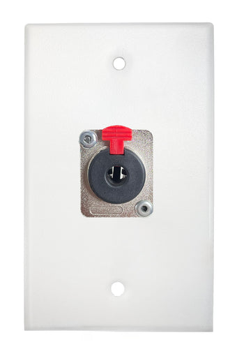 White PROCRAFT SPL-1X-WH-VAR 1 Gang White Pro Audio Installation Wall Plate Loaded, Made in the USA