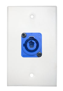 White PROCRAFT SPL-1X-WH-VAR 1 Gang White Pro Audio Installation Wall Plate Loaded, Made in the USA
