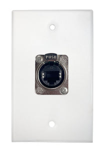 White PROCRAFT SPL-1X-WH-VAR 1 Gang White Pro Audio Installation Wall Plate Loaded, Made in the USA