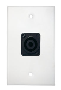 White PROCRAFT SPL-1X-WH-VAR 1 Gang White Pro Audio Installation Wall Plate Loaded, Made in the USA