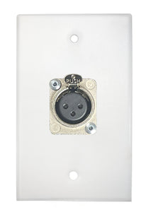 White PROCRAFT SPL-1X-WH-VAR 1 Gang White Pro Audio Installation Wall Plate Loaded, Made in the USA