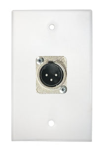 White PROCRAFT SPL-1X-WH-VAR 1 Gang White Pro Audio Installation Wall Plate Loaded, Made in the USA