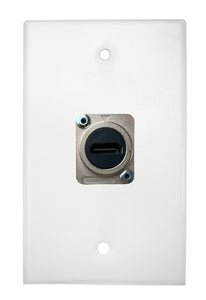 White PROCRAFT SPL-1X-WH-VAR 1 Gang White Pro Audio Installation Wall Plate Loaded, Made in the USA