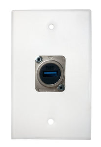 White PROCRAFT SPL-1X-WH-VAR 1 Gang White Pro Audio Installation Wall Plate Loaded, Made in the USA