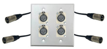 PROCRAFT Stainless Pro Audio Installation Wall Plate Loaded w/ Pigtail Pass thru Cable Made in the USA