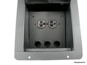 PROCRAFT FPMU-1DUP3X-BK Recessed Stage Pocket / Floor Box 1 AC + 3 "D" punches