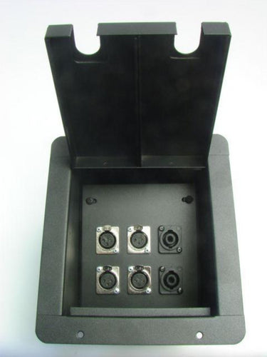 ProCraft Pro Audio Recessed Stage Floor Pocket Box 4 XLR/Channel, 2 Speakon - BK