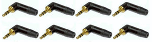 8 Neutrik NTP3RC-B 3.5mm 1/8" Stereo Headphone Right Angle Mini Plug Gold/Black