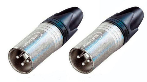 (2 PACK) NEUTRIK NC3MXX 3-Pin XLR Male Cable Mount Connector - Nickel Shell