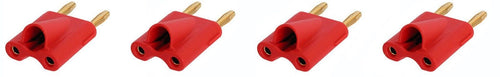 4 Pack Neutrik Rean NYS508-R Dual Red Banana Plug 6mm .24