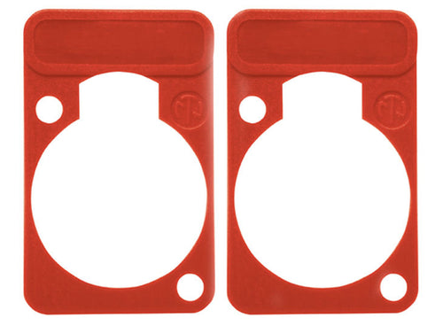 2 Pack Neutrik DSS-2-Red  D-Series Lettering & ID Plate for XLR Panel Connectors