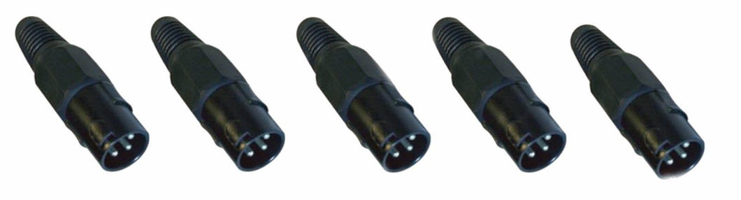 (5 PACK) PROCRAFT PC-TX006 3-Pin Male XLR Lo-Z Cable Mount Connector - BLACK