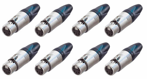 8 Neutrik NC5FXX 5Pin DMX Lighting Plug Female XLR Cable Connector Nickel/Silver