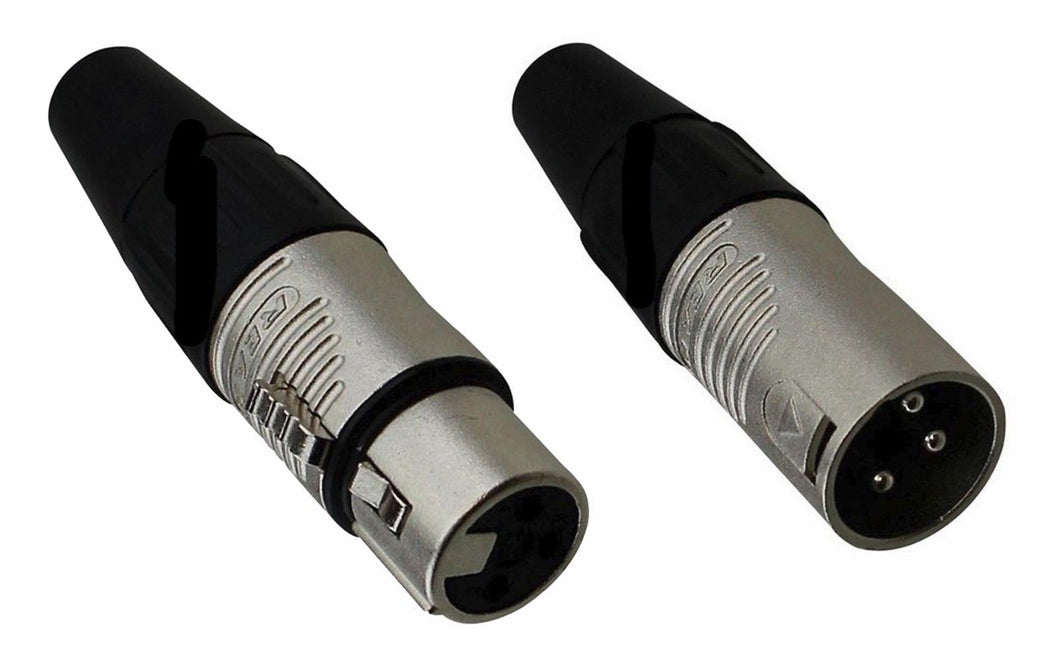(1 PAIR) REAN RC3F & RC3M 3-Pin XLR Cable Mount Connectors - 1) Female 1) Male