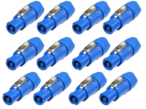 (12 PACK) NEUTRIK NAC3FCA 20A POWERCON (BLUE) Power In Locking Cable Mount