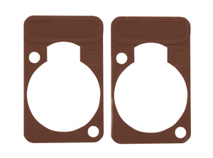 2 Pk Neutrik DSS-1-Brown D-Series Lettering & ID Plate for XLR Panel Connectors