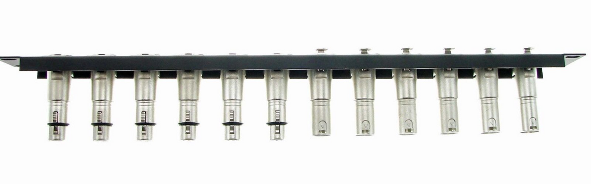 PROCRAFT AFP1UFT-12X-BK 1U 12CH Feed-Thru Rack Panel - Configurable w ...