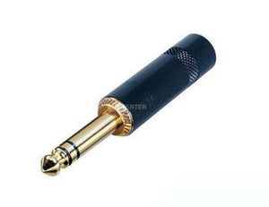 REAN / NEUTRIK NYS228BG 1/4" Black TRS Stereo Cable Plug w/Gold Contacts