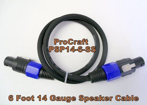ProCraft (PSP14-6-SS) 6 Foot 14 Gauge Speaker Cable  Speakon to Speakon