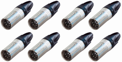 8 Neutrik NC5MXX 5 Pin DMX Lighting Plug Male XLR Cable Connector Nickel/Silver