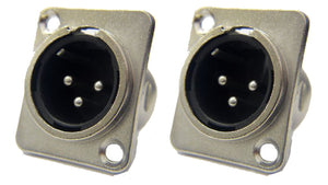 (2 PACK) PROCRAFT PXLRMP "D" Type Panel Mount XLRM Connector w/ Nickel Shell