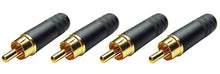 (4 Pack) Switchcraft 3502ABAU   Cable End RCA Male Black/Gold w/Solder Terminals