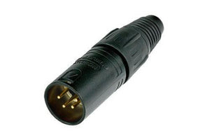 Neutrik NC4MX-B  4-Pin Male XLR Cable Connector Black Housing w/Gold Contacts