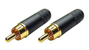 (2 Pack) Switchcraft 3502ABAU   Cable End RCA Male Black/Gold w/Solder Terminals