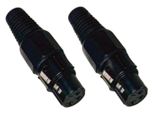 (2 PACK) PROCRAFT PC-TX003 3-Pin Female XLR Lo-Z Cable Mount Connector - BLACK