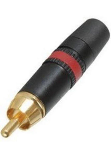 New Neutrik Rean NYS373-2 RCA Male Phono Plug Black w/ Gold Contacts - Red Ring