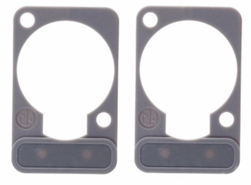 2 Pack Neutrik DSS-8-GREY  D-Series Lettering ID Plate for XLR Panel Connectors