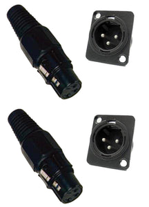 (2 EACH) PROCRAFT PC-TX003 3-PIN XLRF CBL Mount & PXLRMP-B 3-PIN XLRM D Type