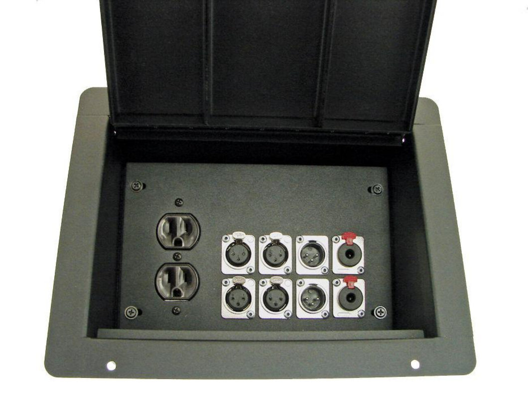 ProCraft Pro Audio Recessed Stage Floor Box 1 AC Duplex 8 XLR/Channel Any Config